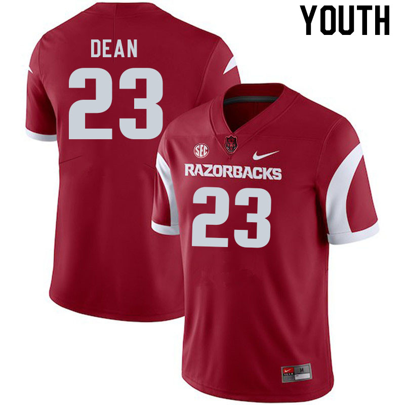 Youth #23 Carson Dean Arkansas Razorback College Football Jerseys Stitched Sale-Cardinal - Click Image to Close